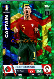 Cristiano Ronaldo 2024 EURO Match Attax Captain green parallel #POR17