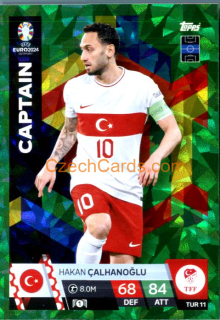 Hakan Çalhanoğlu 2024 EURO Match Attax Captain green parallel #TUR11