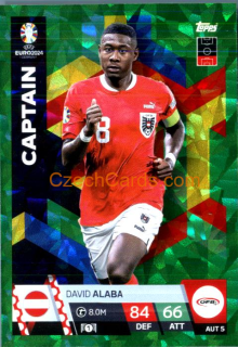 David Alaba 2024 EURO Match Attax Captain green parallel #AUT5