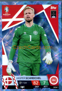 Kasper Schmeichel 2024 EURO Match Attax crystal parallel #DEN1