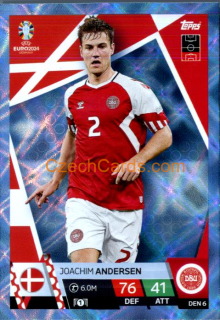 Joachim Andersen 2024 EURO Match Attax crystal parallel #DEN6