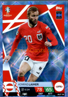 Konrad Laimer 2024 EURO Match Attax crystal parallel #AUT14