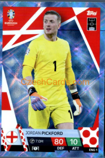 Jordan Pickford 2024 EURO Match Attax crystal parallel #ENG1