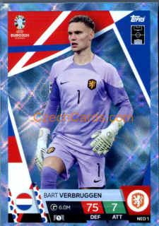 Bart Verbruggen 2024 EURO Match Attax crystal parallel #NED1