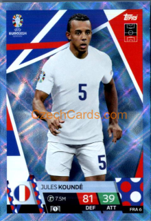 Jules Koundé 2024 EURO Match Attax crystal parallel #FRA6