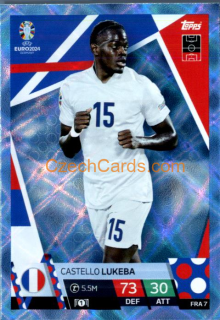 Castello Lukeba 2024 EURO Match Attax crystal parallel #FRA7