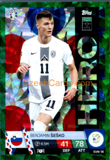 Benjamin Šeško 2024 EURO Match Attax Hero green parallel #SVN18