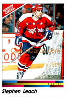 Stephen Leach 1990/91 Panini NHL sticker #166