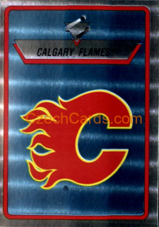 Calgary Flames Logo 1990/91 Panini NHL sticker metal #180