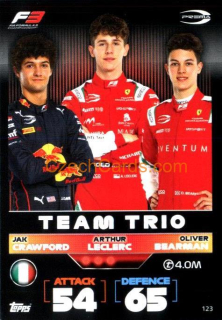 Jak Crawford, Arthur Leclerc & Oliver Bearman (P (Trident) 2022 Turbo Attax #123