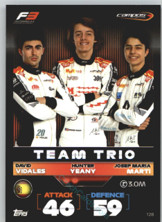 Vidales,  Yeany &  Martí (Campos Racing)  2022 Turbo Attax #128