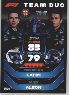 Nicholas Latifi / Alex Albon (Williams) 2022 Turbo Attax #163